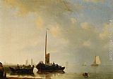 Antonie Waldorp Sailing vessels off the Dutch coast painting